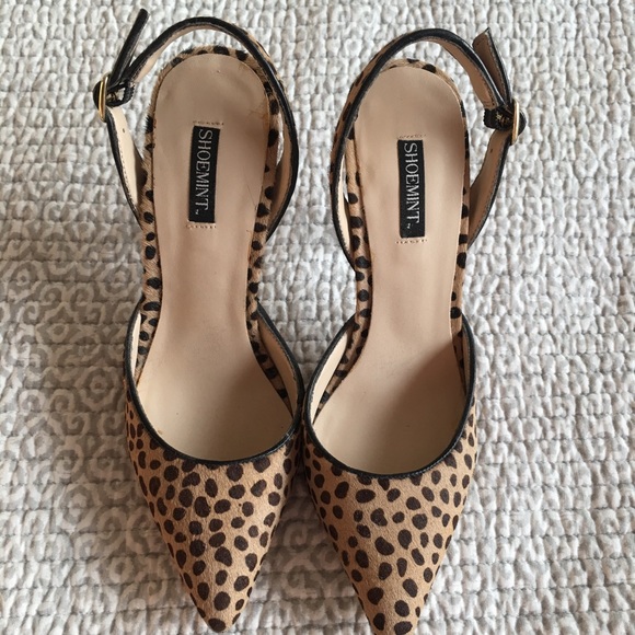 Shoemint Shoes - Leopard Print Shoe Mint Slingback Pumps